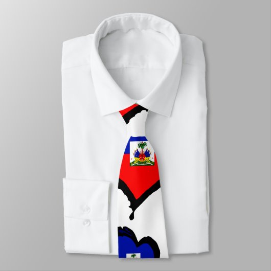 Haiti-Herz-Flagge Krawatte (Gebunden)