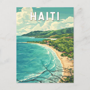 Haiti Illustration Reise Kunst Vintage Postkarte