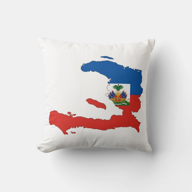 Haiti-Landesflaggekarten-Formsymbol Kissen (Vorderseite)