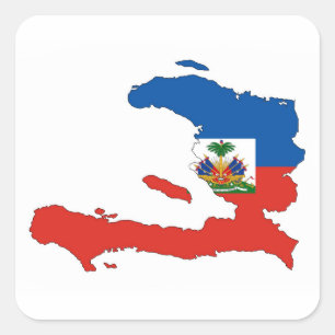 Haiti-Landesflaggekarten-Formsymbol Quadratischer Aufkleber