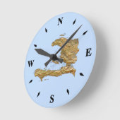 Haiti Map Clock Runde Wanduhr (Winkel)