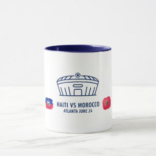 Haiti Marokko Fußball Rivalität Wasserfarbe Flagge Tasse