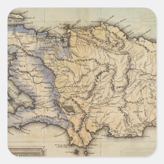 Haiti oder Saint Domingo Quadratischer Aufkleber (Vorderseite)