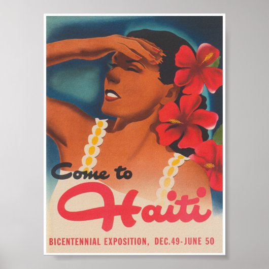 Haiti Retro Vintage Travel Poster (Vorne)