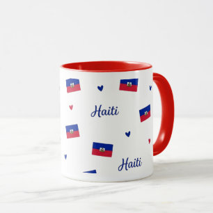 Haiti Roots Pattern Tasse   Karibische Flagge