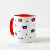 Haiti Roots Pattern Tasse | Karibische Flagge (Vorderseite Links)