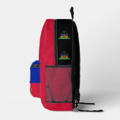 Haiti, Rot, Rucksack, Haitianische Flagge / Custom Bedruckter Rucksack (Rechts)
