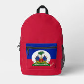 Haiti, Rot, Rucksack, Haitianische Flagge / Custom Bedruckter Rucksack (Vorderseite)