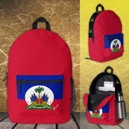 Haiti, Rot, Rucksack, Haitianische Flagge / Custom Bedruckter Rucksack