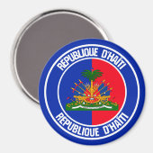 Haiti Round Emblem Magnet (Vorderseite/Rückseite)