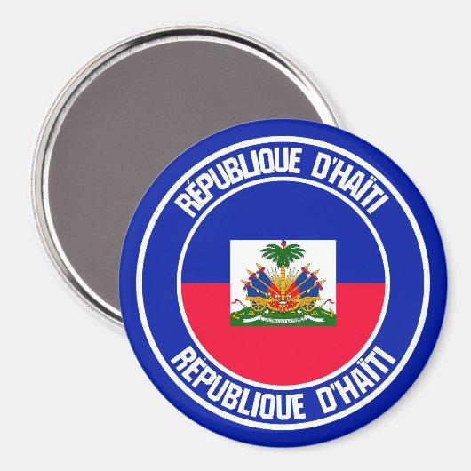 Haiti Round Emblem Magnet (Vorderseite/Rückseite)