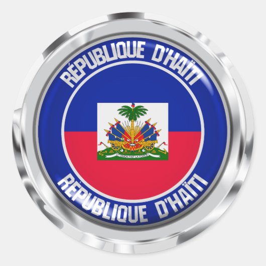 Haiti Round Emblem Runder Aufkleber (Vorderseite)