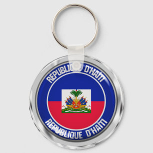 Haiti Round Emblem Schlüsselanhänger