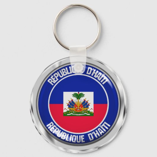 Haiti Round Emblem Schlüsselanhänger (Vorderseite)