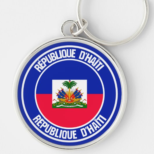 Haiti Round Emblem Schlüsselanhänger (Vorne)