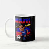 Haiti Soccer Kid Haitian Flag Soccer Player Footba Kaffeetasse (Links)