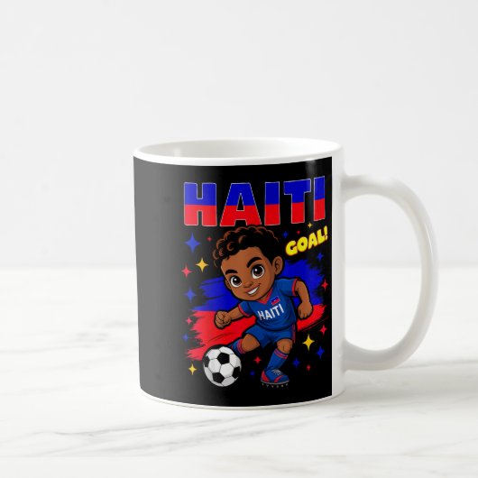 Haiti Soccer Kid Haitian Flag Soccer Player Footba Kaffeetasse (Rechts)