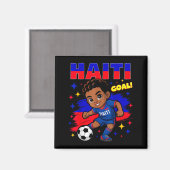 Haiti Soccer Kid Haitian Flag Soccer Player Footba Magnet (Vorderseite/Rückseite)