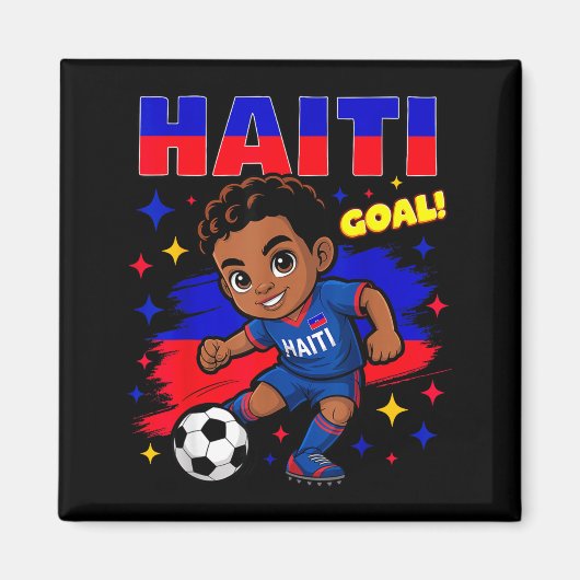 Haiti Soccer Kid Haitian Flag Soccer Player Footba Magnet (Vorne)