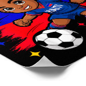 Haiti Soccer Kid Haitian Flag Soccer Player Footba Poster (Ecke)