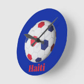 Haiti Soccer Runde Wanduhr (Winkel)