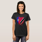 Haiti Trinidad & Tobago Flag Heart Grown Patriot C T-Shirt (Vorne ganz)