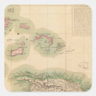 Haiti und Dominikanische Republik im September 68 Quadratischer Aufkleber