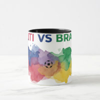 Haiti vs Brasil Wasserfarben-Karten-Flaggen-Fußbal