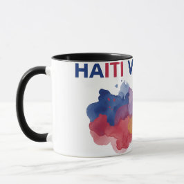 Haiti vs Brasil Wasserfarben-Karten-Flaggen-Fußbal Tasse