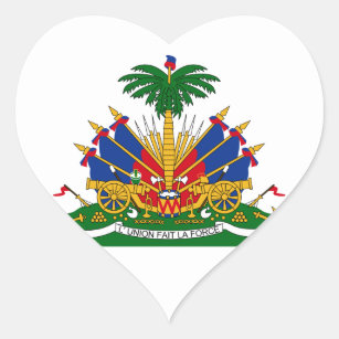 Haiti-Wappen HT Herz-Aufkleber