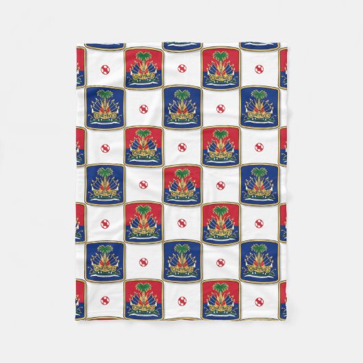 Haiti-Wappen Karomuster — Haitianisch Fleecedecke (Vorderseite)