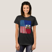 Haitian American Flag Half USA Haiti Root Proud T-Shirt (Vorne ganz)