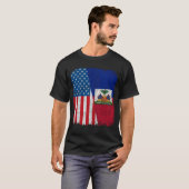 Haitian American Flag Half USA Haiti Root Proud T-Shirt (Vorne ganz)