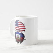 Haitian American USA Tree Roots Flag Kaffeetasse (Vorderseite Links)