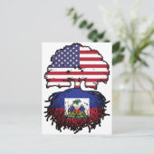 Haitian American USA Tree Roots Flag Postkarte (Stehend Vorderseite)