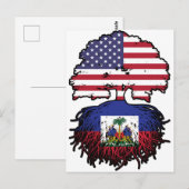 Haitian American USA Tree Roots Flag Postkarte (Vorne/Hinten)
