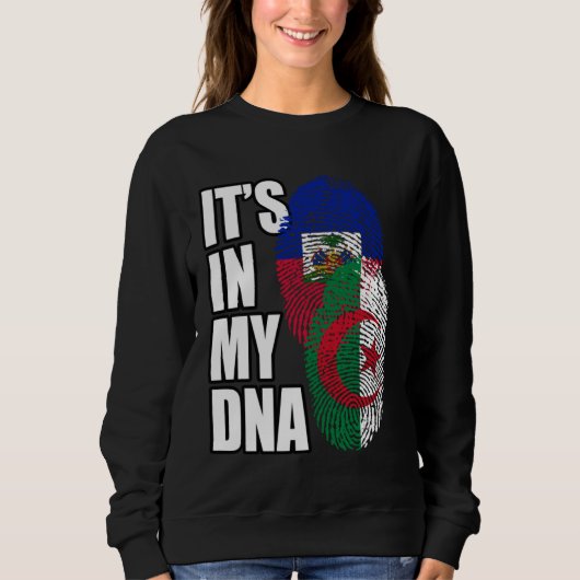 Haitian And Algerian Mix DNA Flag Heritage Sweatshirt (Vorderseite)