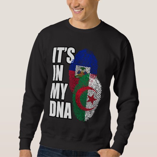 Haitian And Algerian Mix DNA Flag Heritage Sweatshirt (Vorderseite)