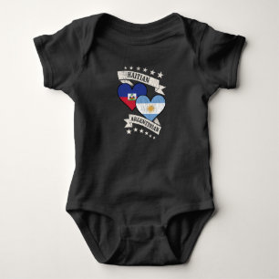 Haitian Argentinian Heart Flags Baby Strampler