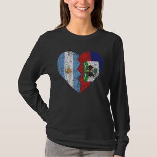 Haitian Argentinische Flagge Herz Argentinien Hait T-Shirt