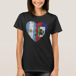 Haitian Argentinische Flagge Herz Argentinien Hait T-Shirt