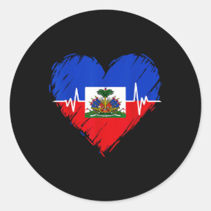 Haitian Flag Day Liebe Haiti Herz Haitian Roots Ha Runder Aufkleber