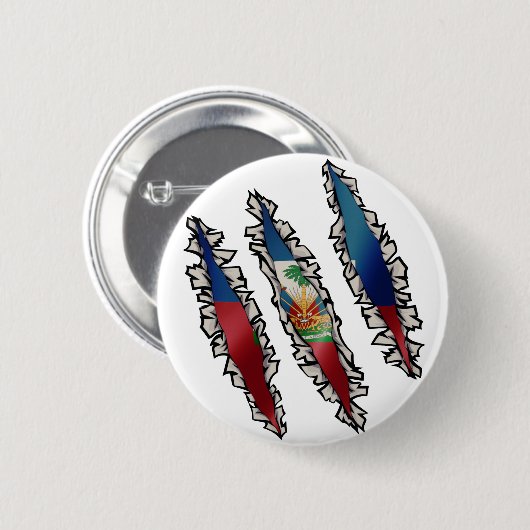 Haitian Flag Slash | Haiti Unterhalb Button (Vorne & Hinten)