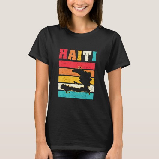 Haitian Pride Island Karte für eine amerikanische T-Shirt (Vorderseite)