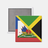 Haitianisch-jamaikanische Flagge | Die Hälfte Jama Magnet (Vorderseite/Rückseite)