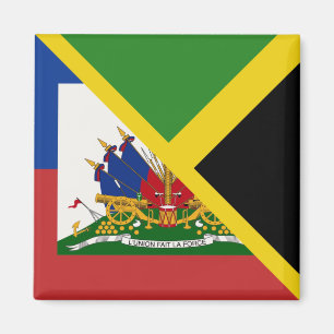 Haitianisch-jamaikanische Flagge Die Hälfte Jama Magnet