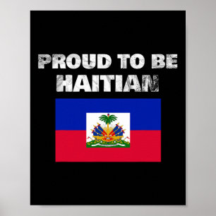 Haitianisch zu sein - Haitianische Flagge gegen Ra Poster