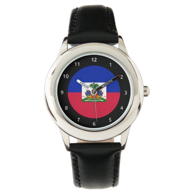 Haitianische Flagge Armbanduhr (Vorderseite)