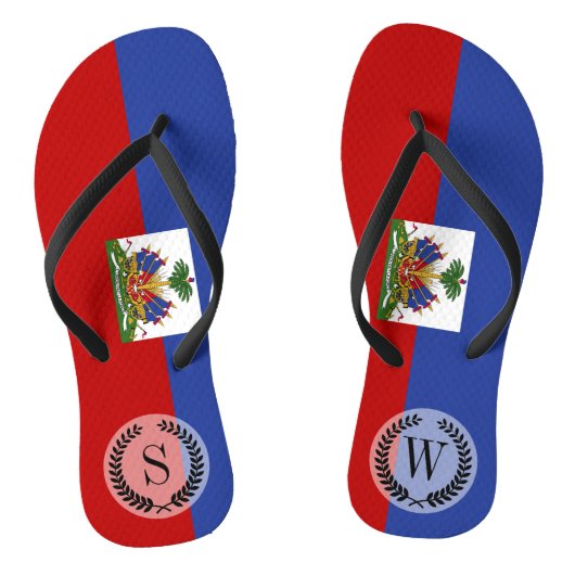 Haitianische Flagge Badesandalen (Fußbett)