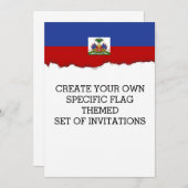 Haitianische Flagge Einladung (Vorne/Hinten)